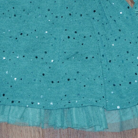 NWT Toddler Girls Youngland Teal Green Sparkly Sequin & Tulle Holiday Dress 2T - Picture 4 of 4